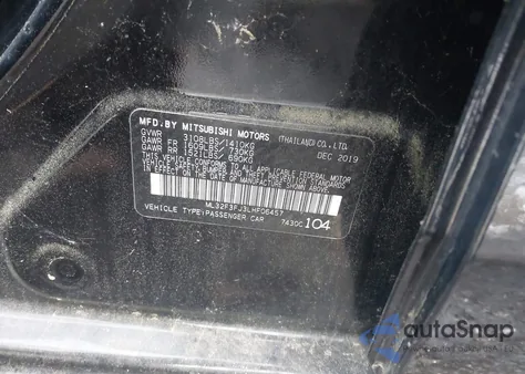 2020 Mitsubishi Mirage G4 Es from USA, damaged, VIN ML32F3FJ3LHF06457